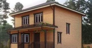 Двухэтажный дом из бруса в Пыть-яхе от Строй-Пть - строительство от 135850 руб.