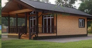 Проект одноэтажного дома из бруса с террасой - Строительство в Пыть-яхе от Строй-Пть от 135850 руб.